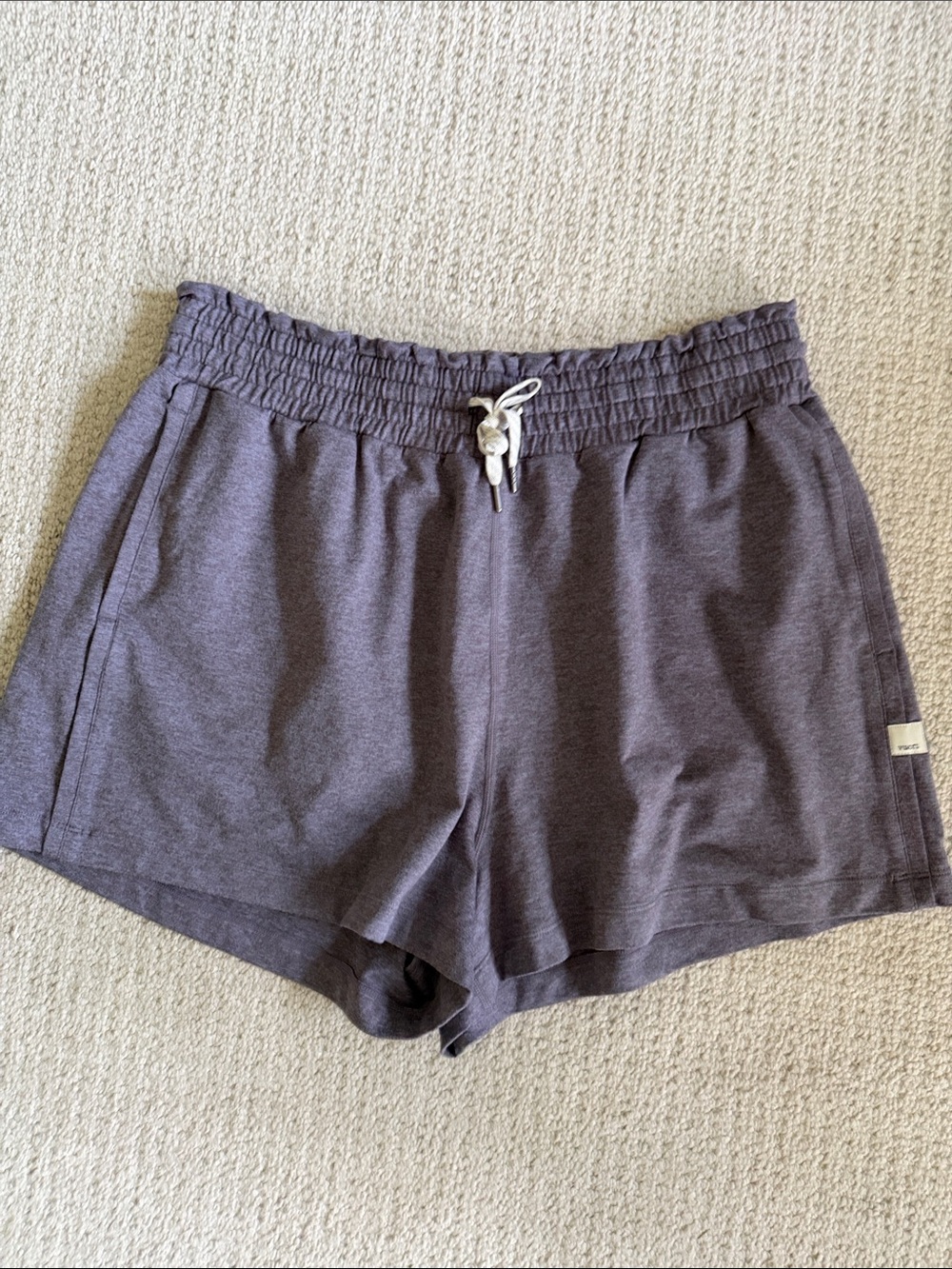 Vuori Women's Athletic Shorts in Heather brown